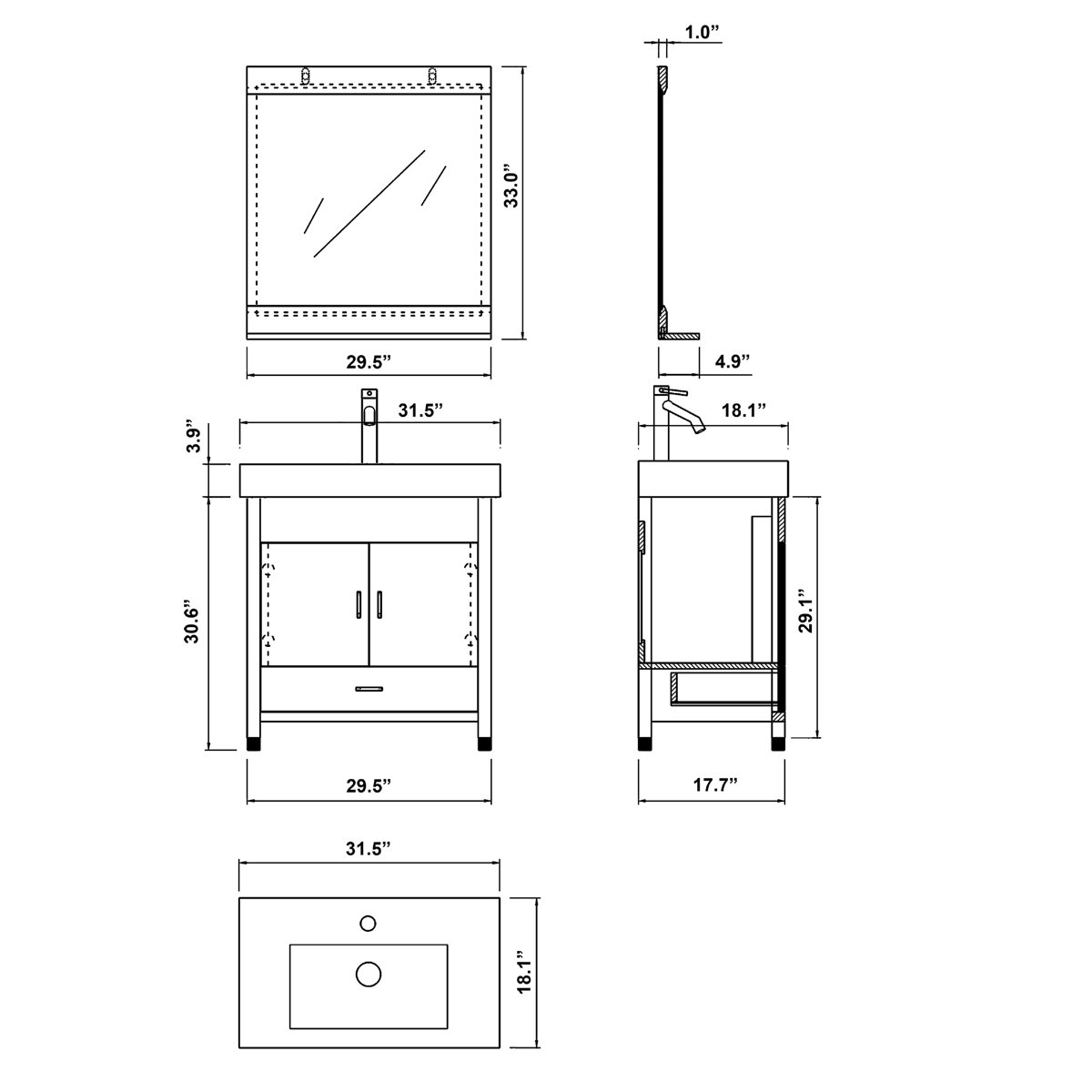 Ebern Designs Atsabe 32" Single Bathroom Vanity Set & Reviews Wayfair